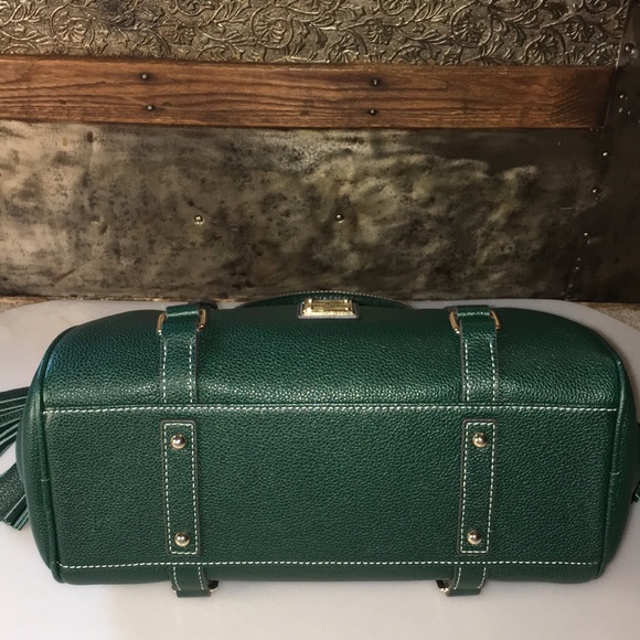 Dooney & Bourke small Sorrento Satchel in Forest Green with Strap - Picture 6 of 11